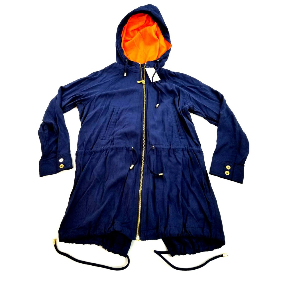 Michael Kors women jacket QU82B5VAUP navy orange M MSRP $175